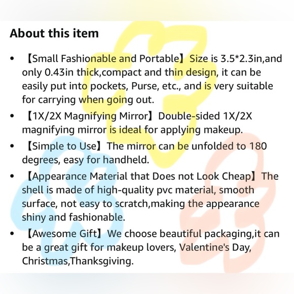 Small Compact Mirror, 1x/2x Travel Magnifying Mirror, Handheld Portable Folding - Picture 7 of 9